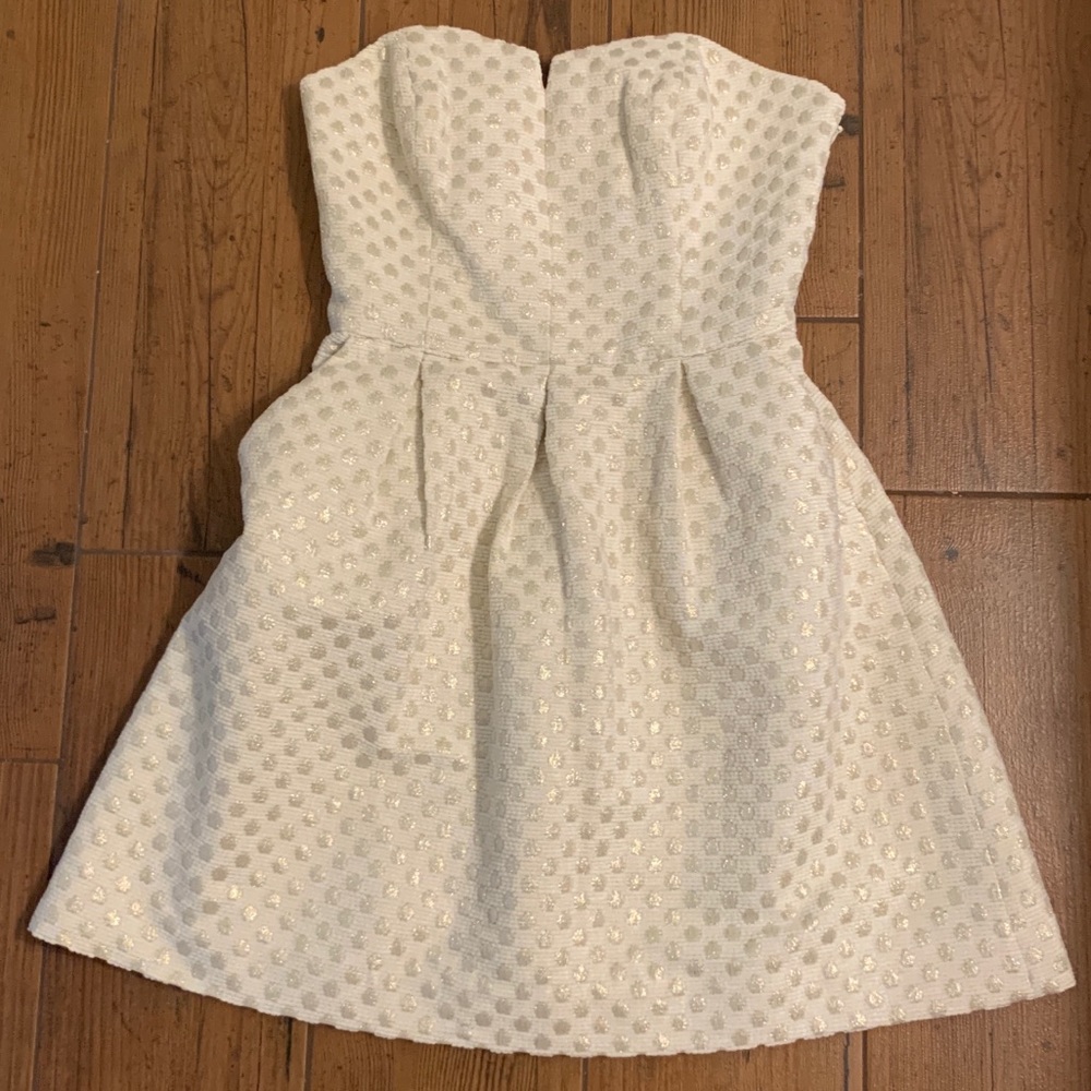 Moulinette Soeurs strapless dress gold detailing